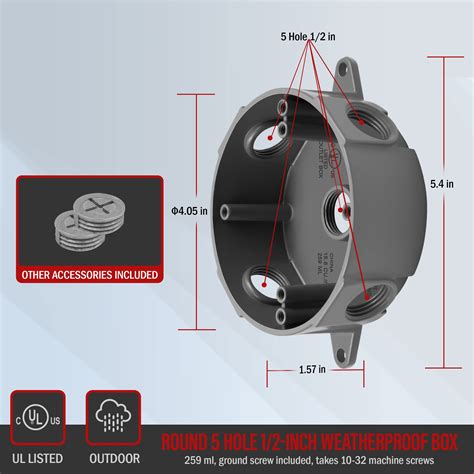 4.625 round electrical box|Round 4.